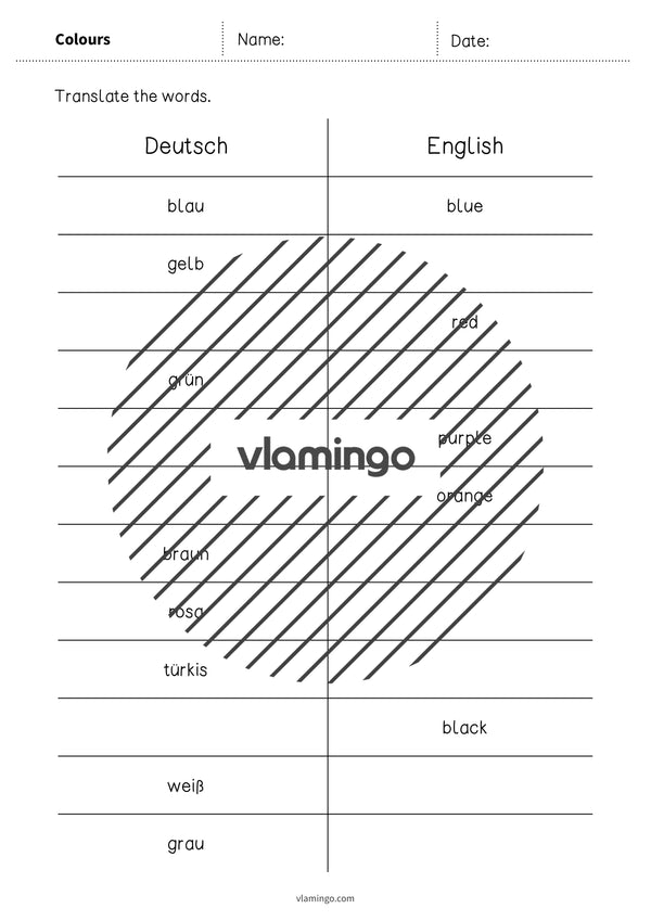de englisch colours vocabulary mini test 003
