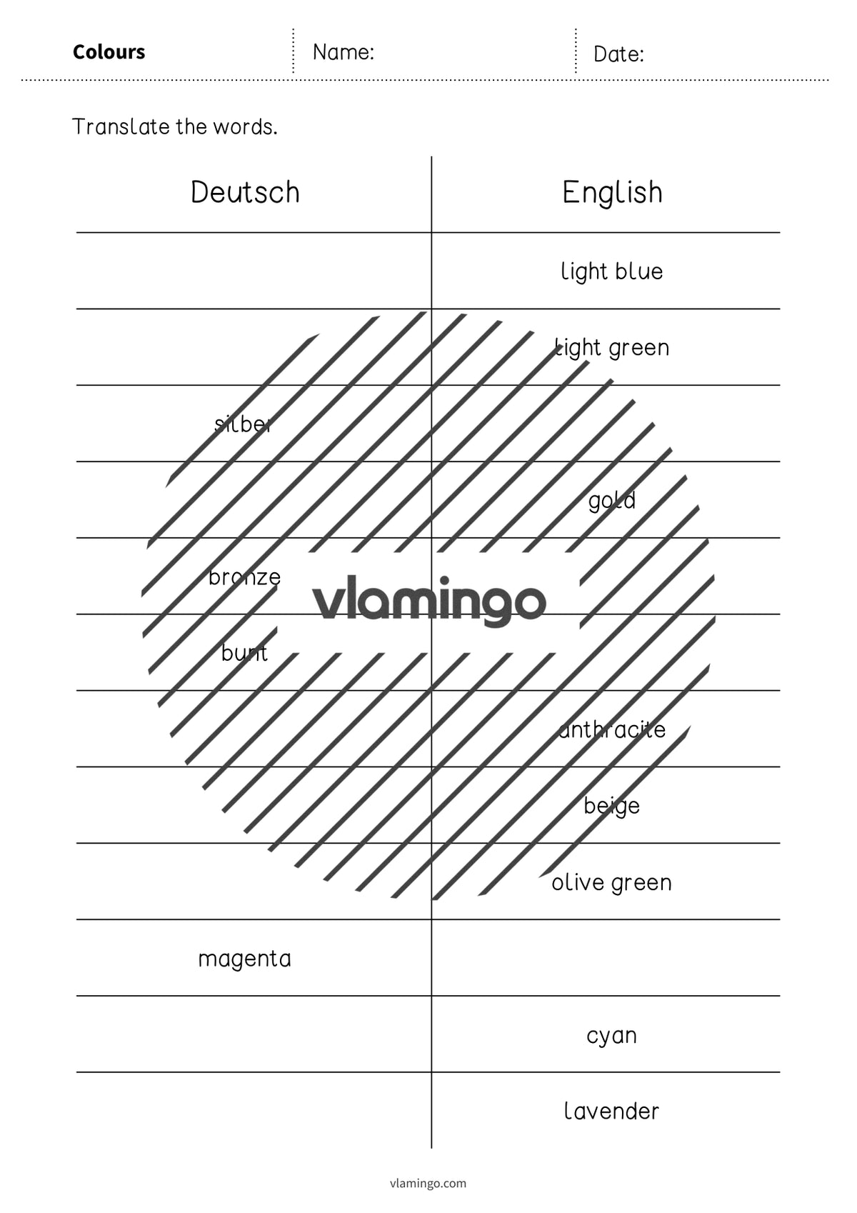 de englisch colours vocabulary mini test 004