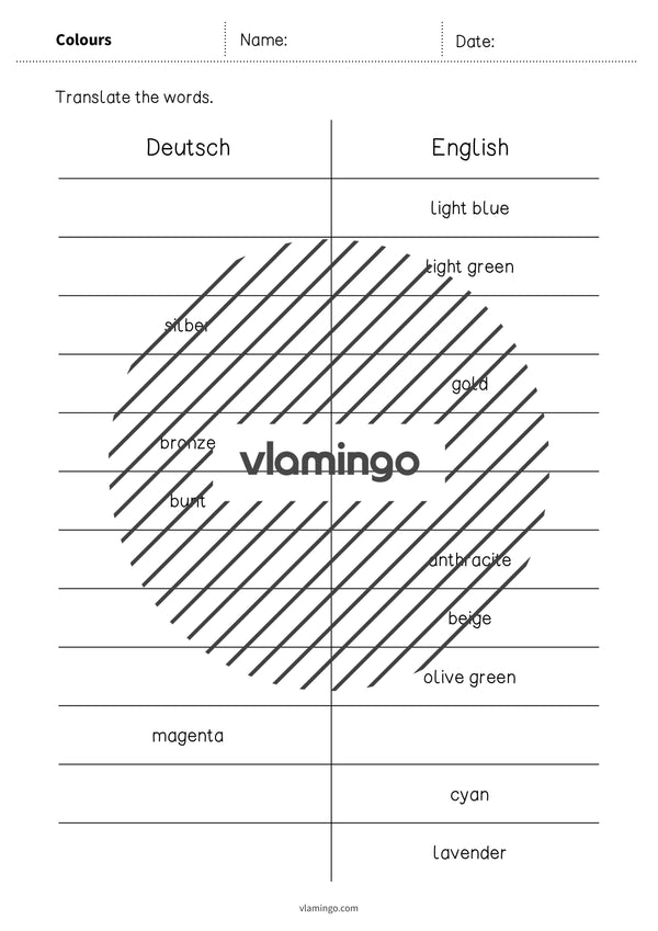 de englisch colours vocabulary mini test 004