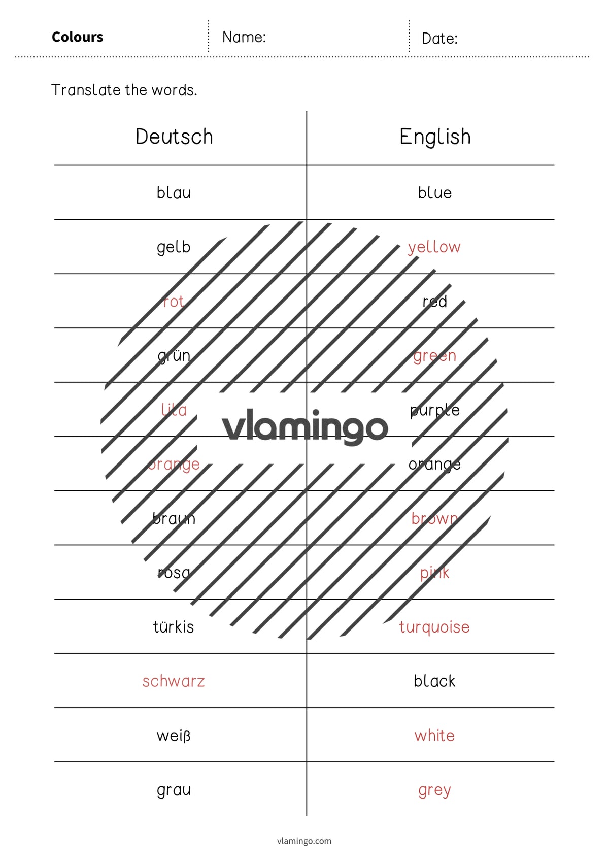 de englisch colours vocabulary mini test 006
