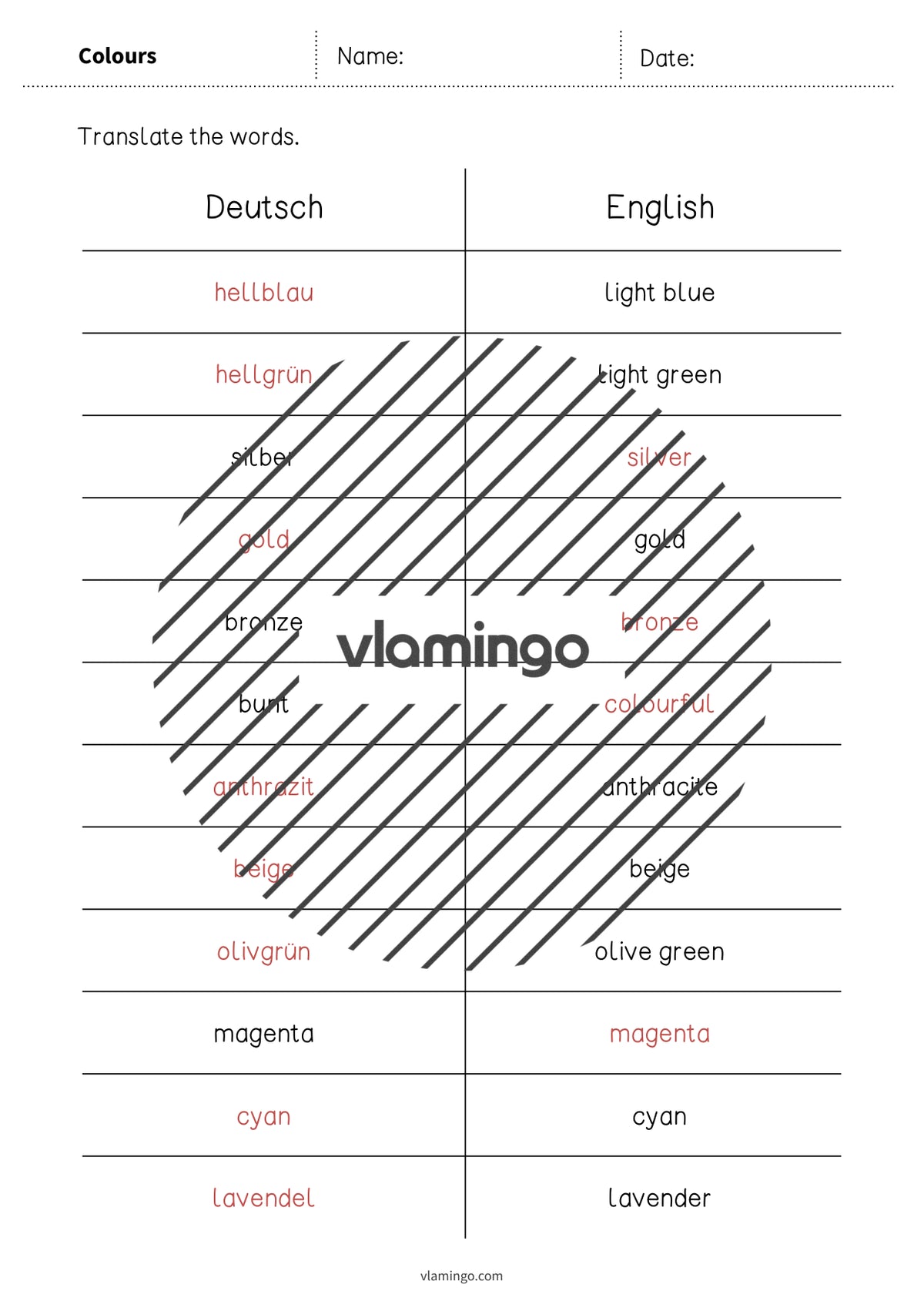 de englisch colours vocabulary mini test 007