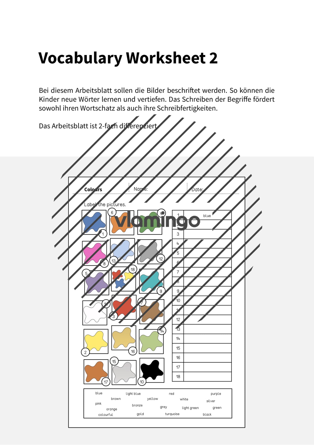 de englisch colours vocabulary worksheet 2 002