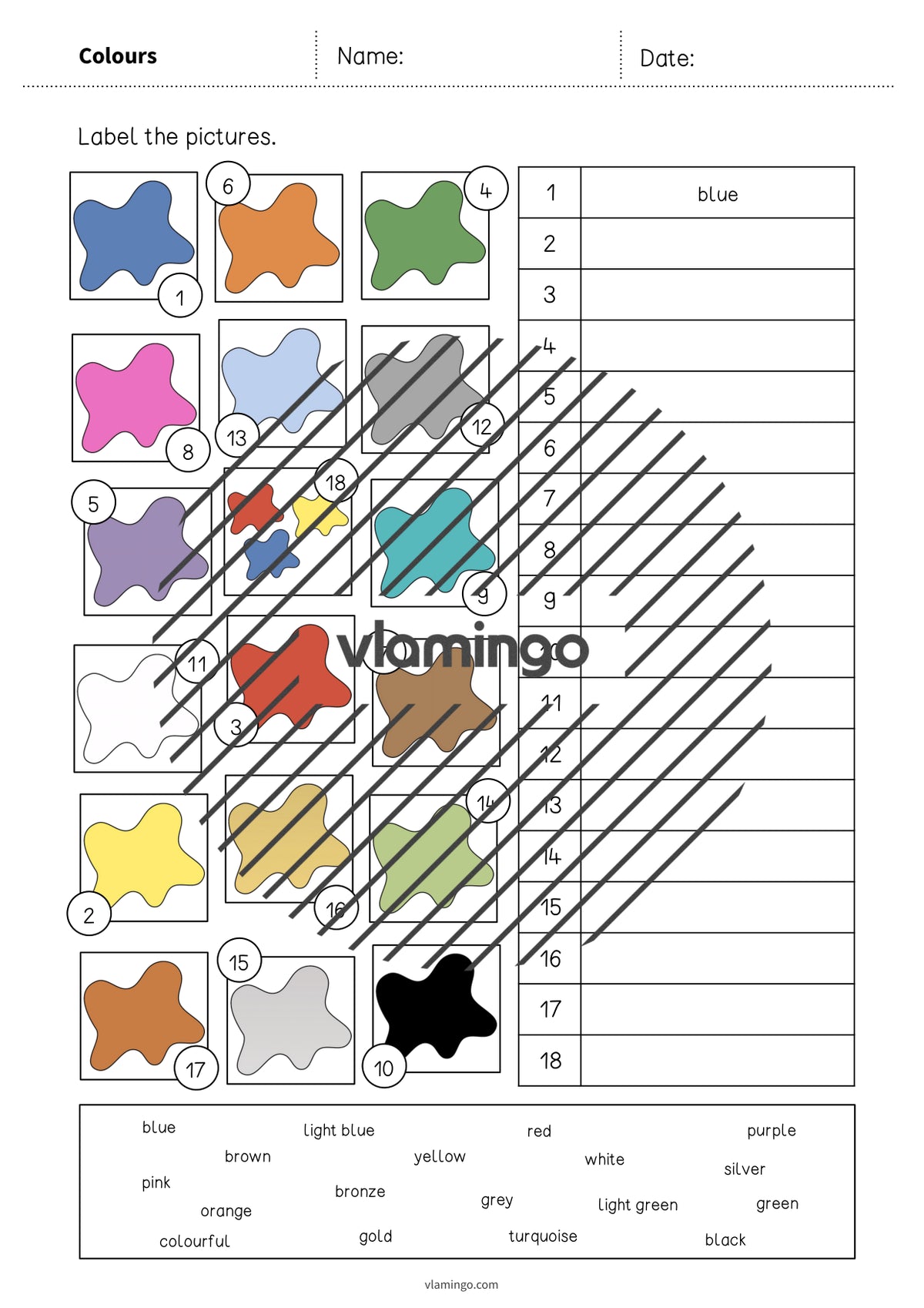 de englisch colours vocabulary worksheet 2 004