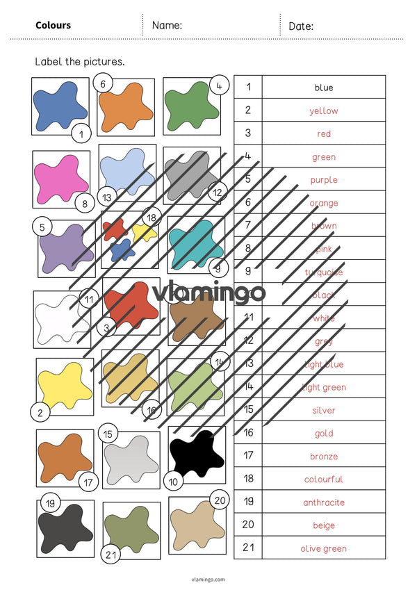 de englisch colours vocabulary worksheet 2 009