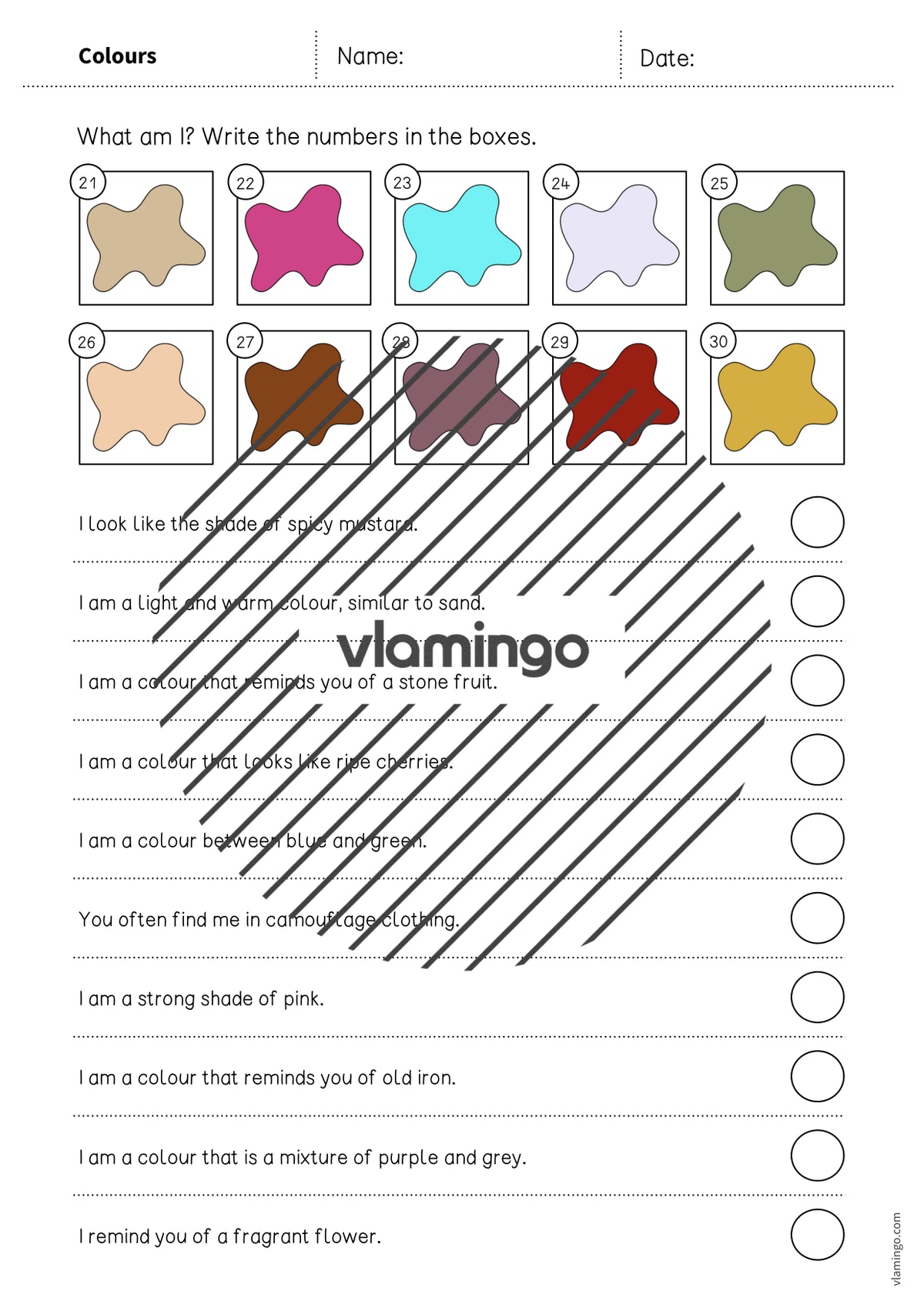 de englisch colours what am i worksheet 005