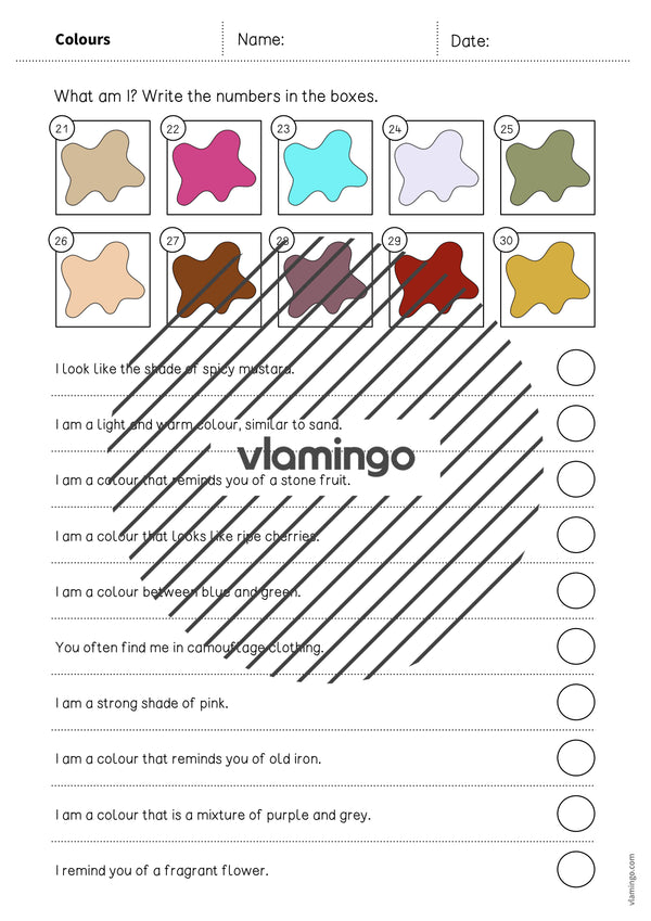 de englisch colours what am i worksheet 005