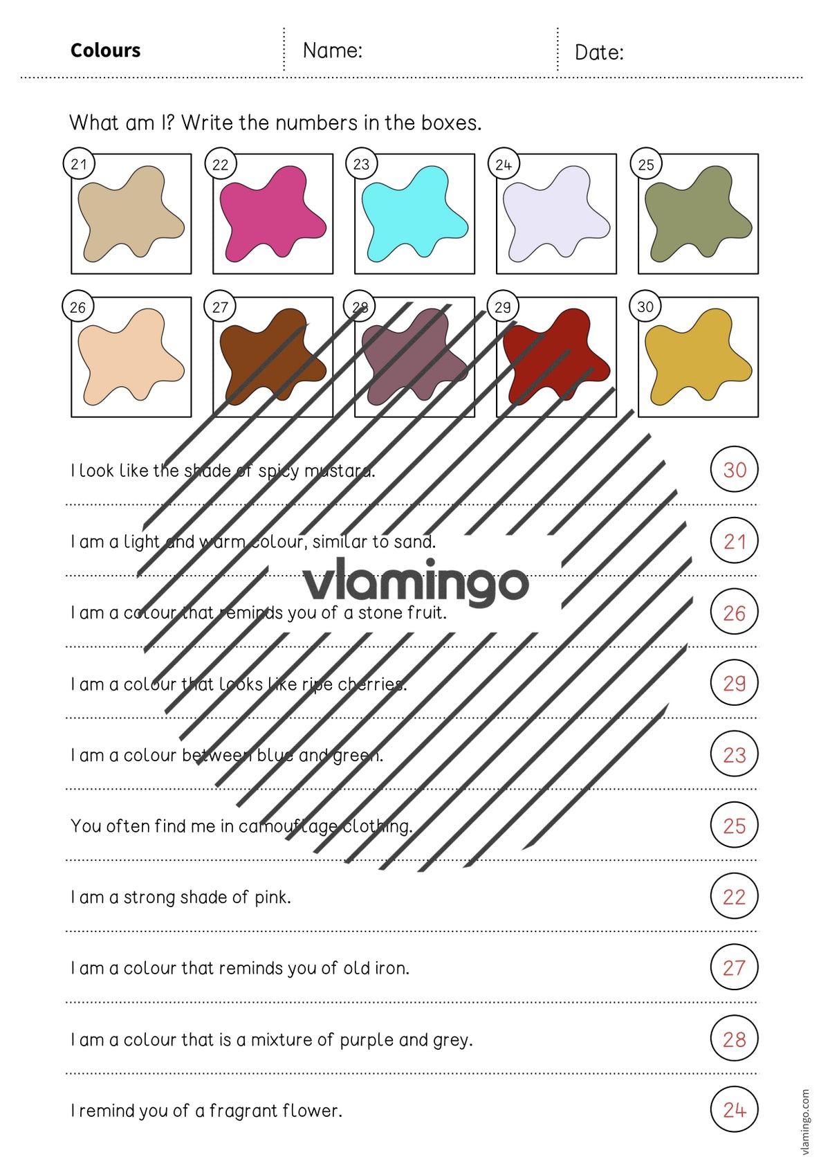 de englisch colours what am i worksheet 009
