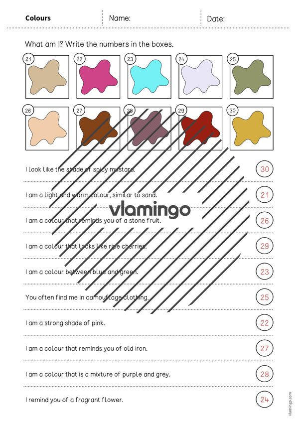 de englisch colours what am i worksheet 009