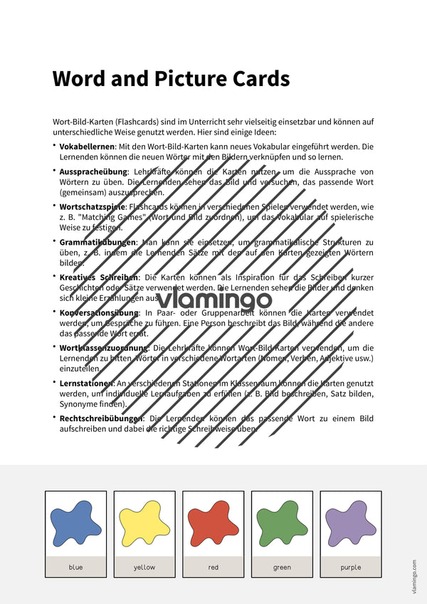 de englisch colours word and picture cards 002