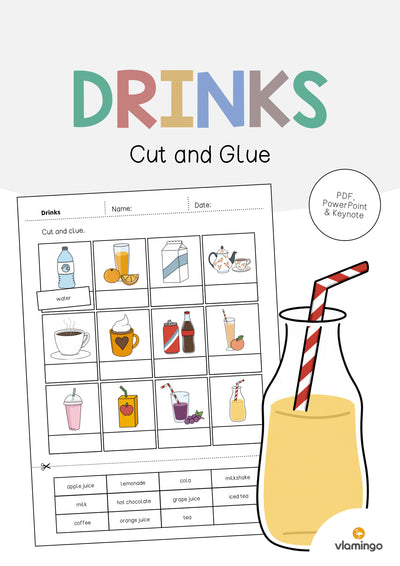 Drinks / Getränke: Cut and Glue (Englisch)