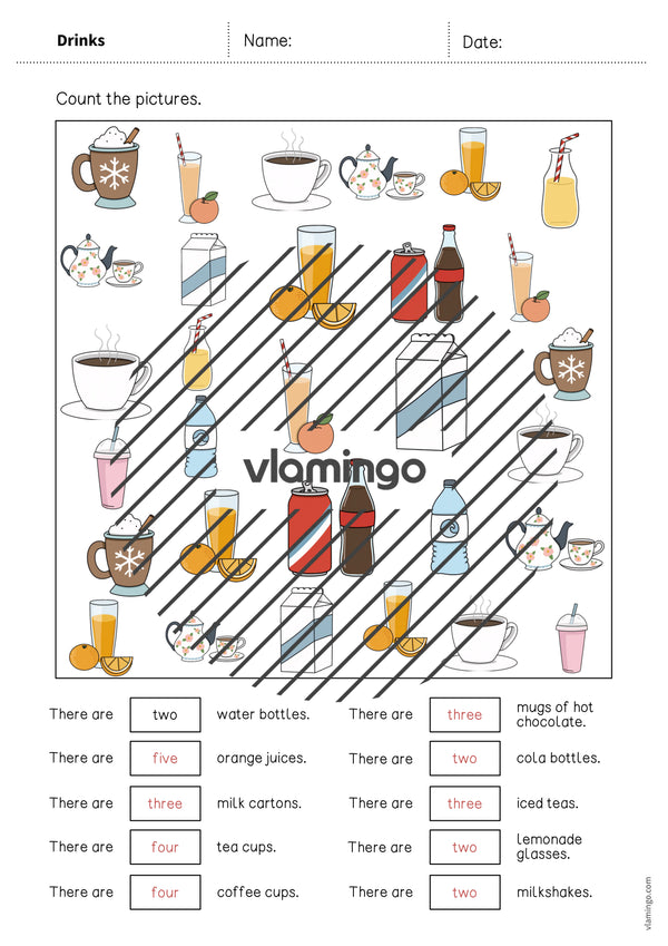 de englisch drinks how many worksheet 008
