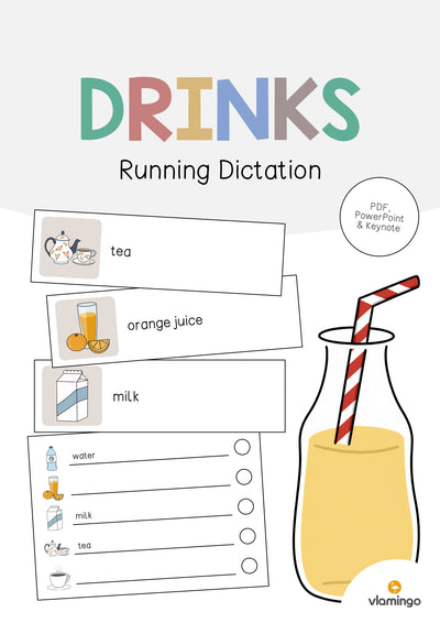 Drinks / Getränke: Running Dictation (Englisch)