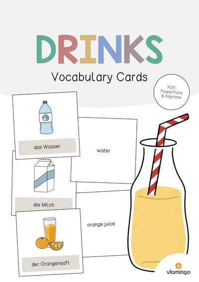 Drinks / Getränke: Vocabulary Cards (Englisch)