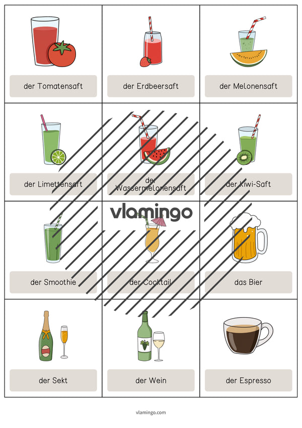 de englisch drinks vocabulary cards 005