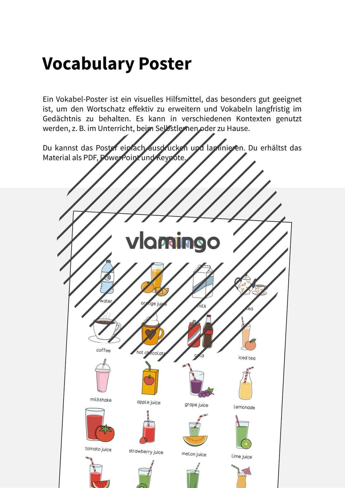 de englisch drinks vocabulary poster 002