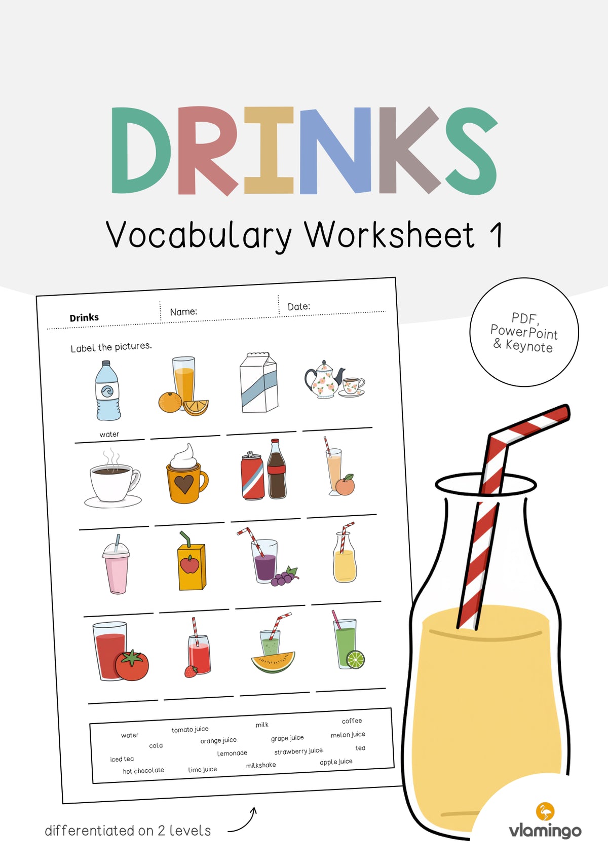 de englisch drinks vocabulary worksheet 1 001