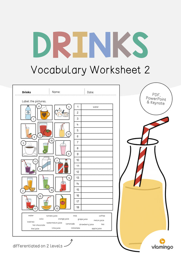 de englisch drinks vocabulary worksheet 2 001