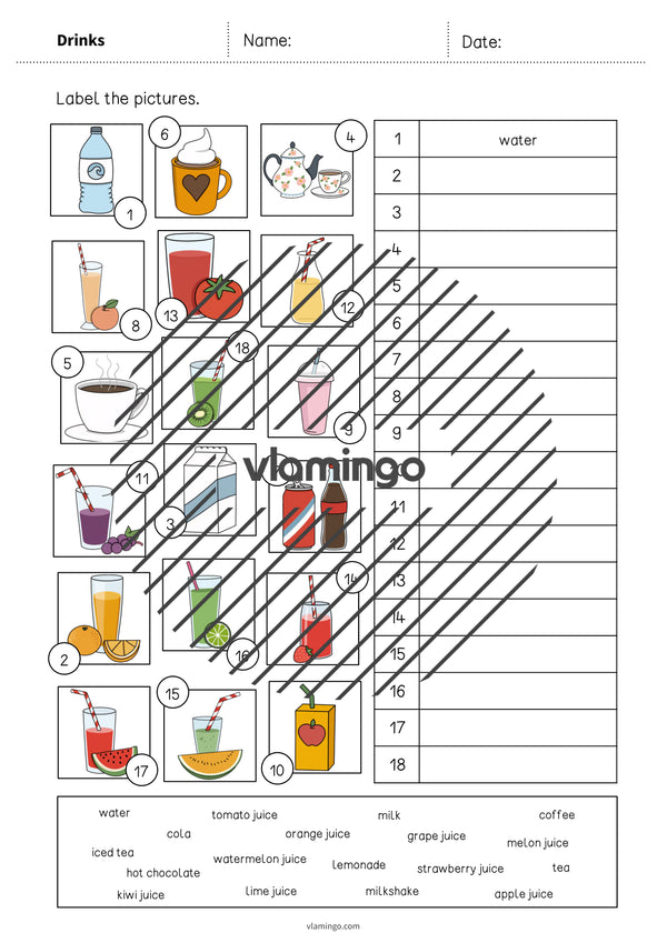 de englisch drinks vocabulary worksheet 2 004