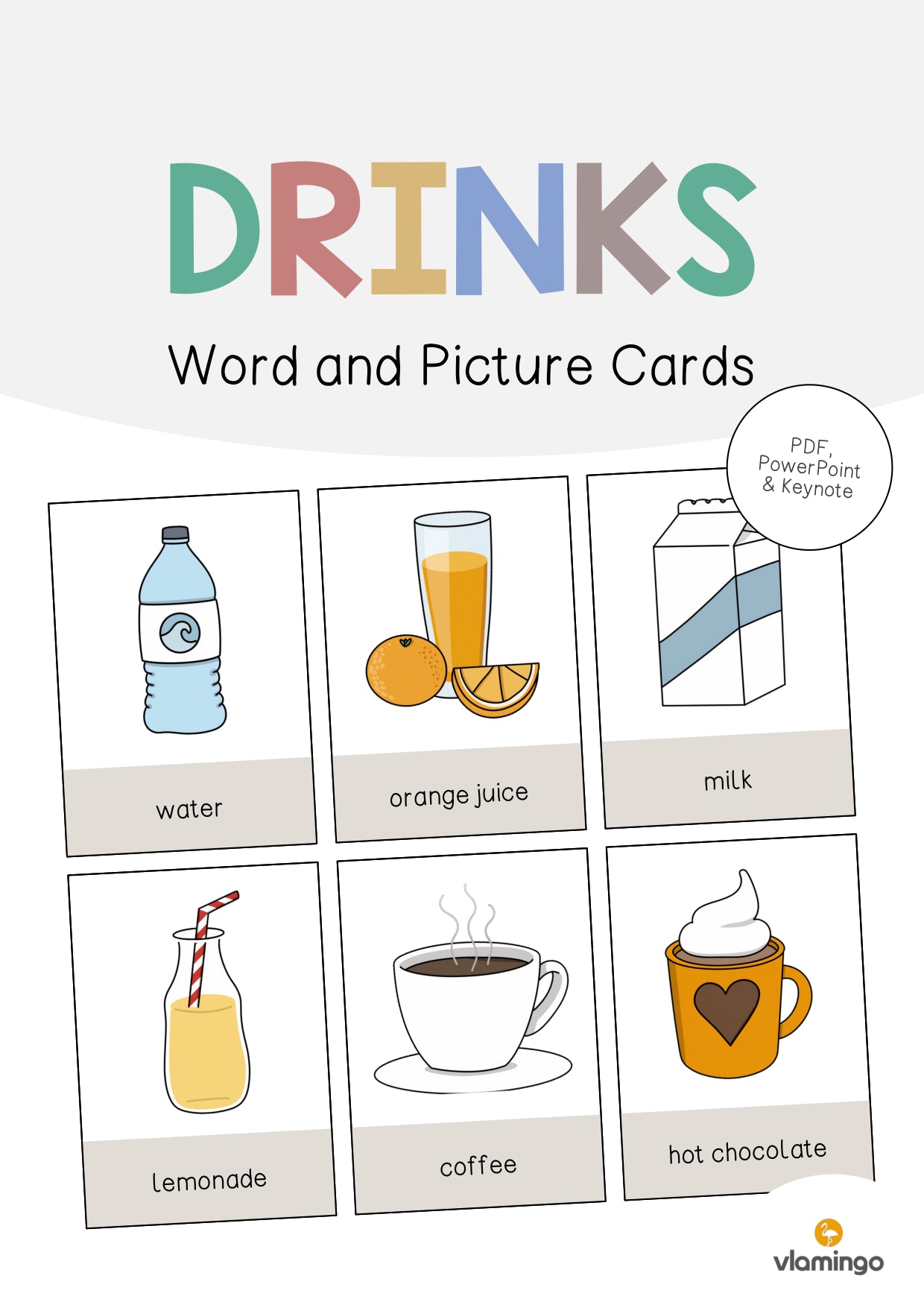 de englisch drinks word and picture cards 001