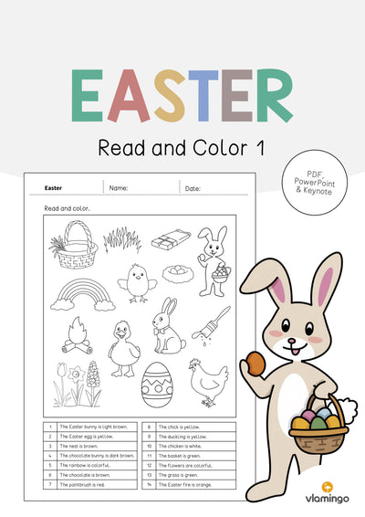 Easter / Ostern: Read and Color 1 (Englisch)