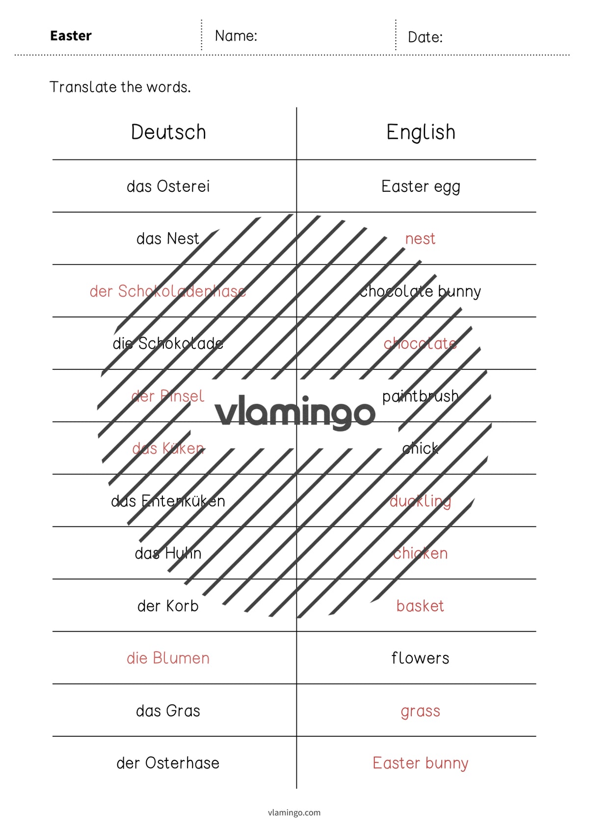 de englisch easter vocabulary mini test 007