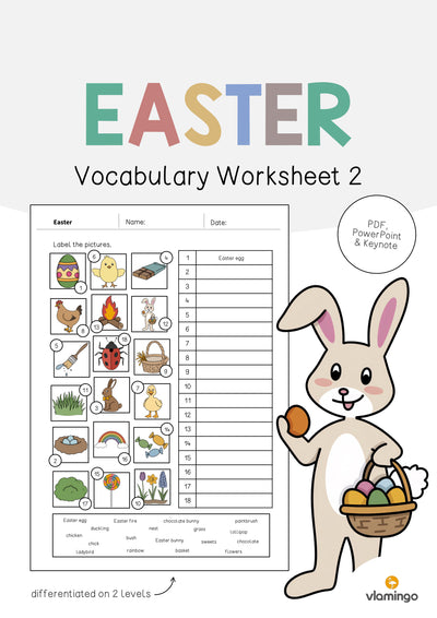 Easter / Ostern: Vocabulary Worksheet 2 (Englisch)