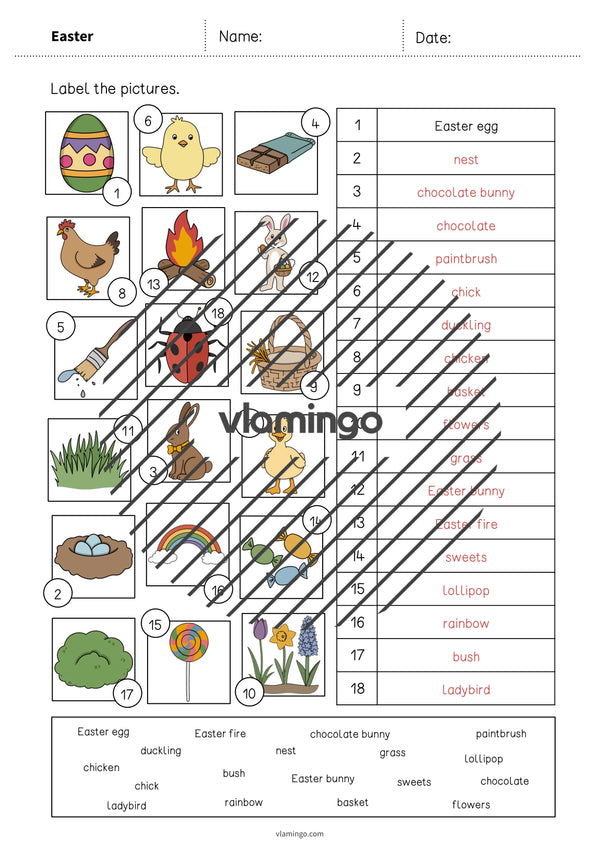 de englisch easter vocabulary worksheet 2 008