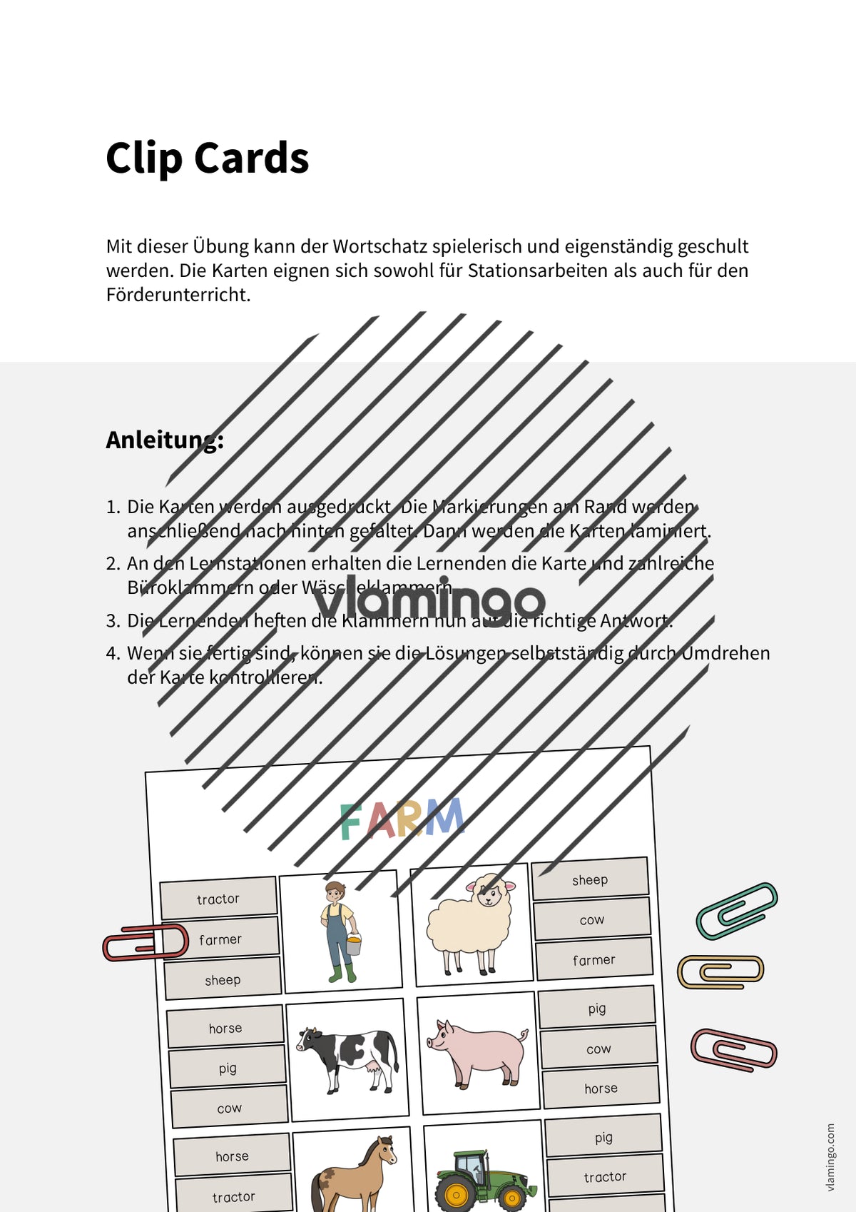 de englisch farm clip cards 002