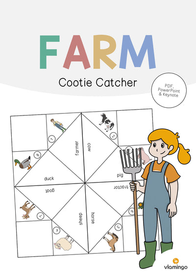 Farm / Bauernhof: Cootie Catcher (Englisch)