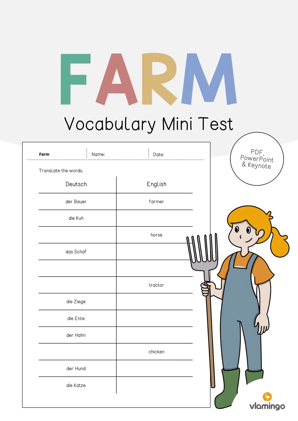 de englisch farm vocabulary mini test 001