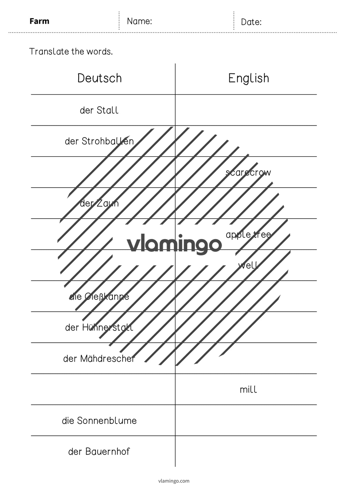 de englisch farm vocabulary mini test 005