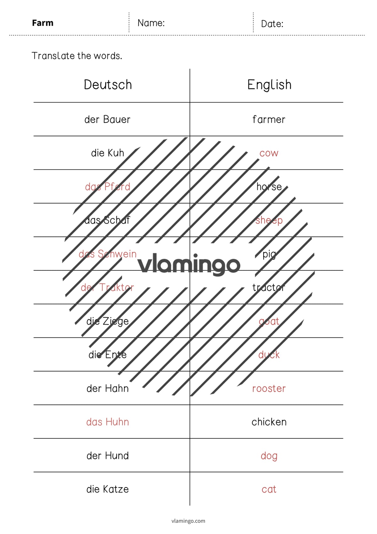 de englisch farm vocabulary mini test 009