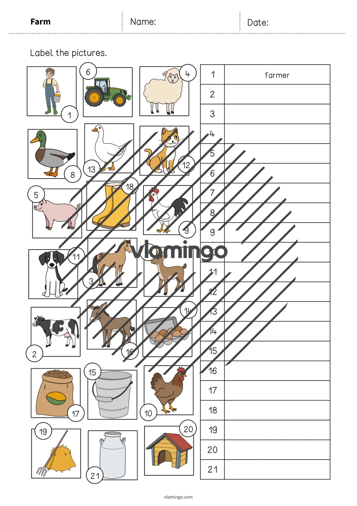 de englisch farm vocabulary worksheet 2 006