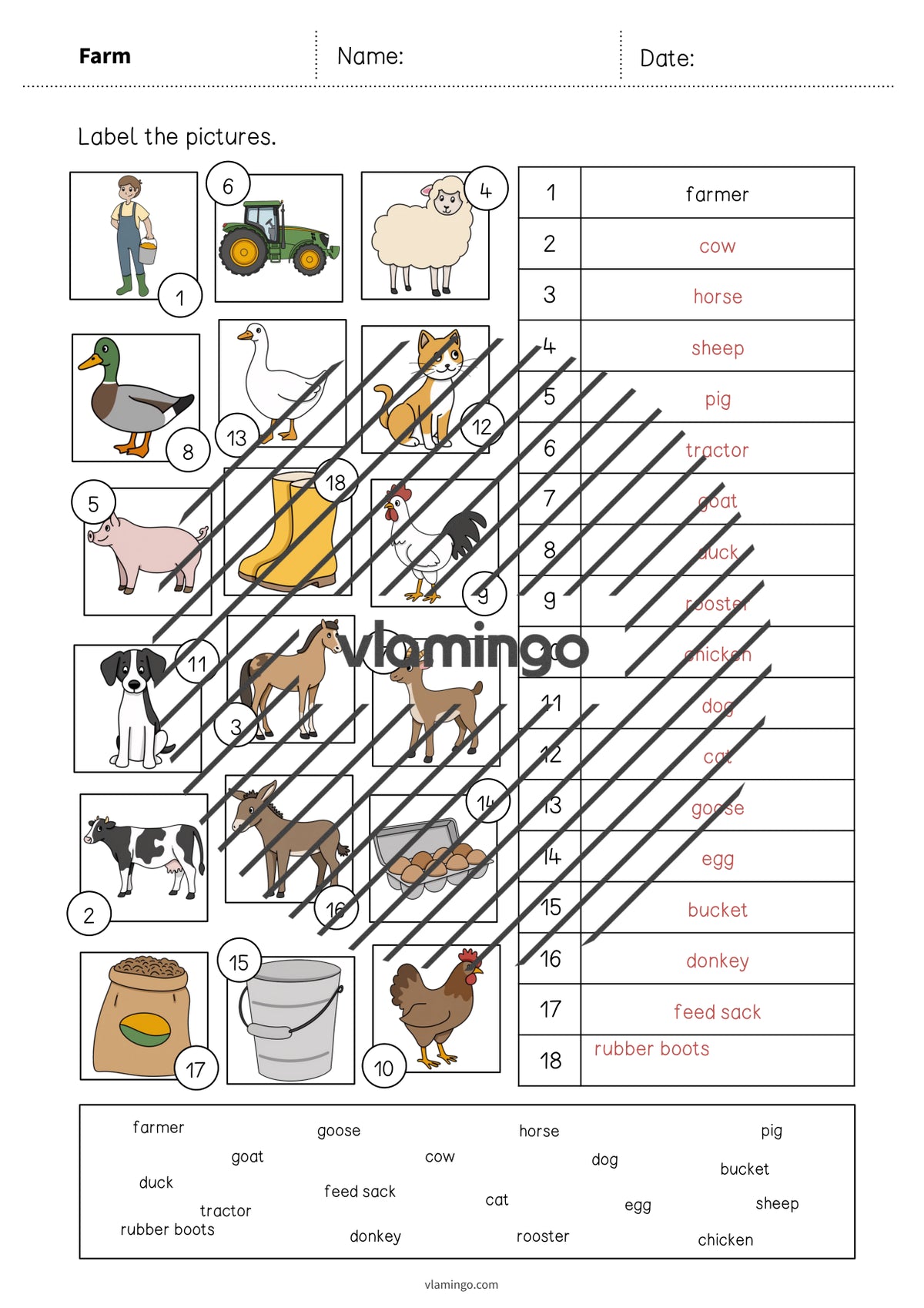 de englisch farm vocabulary worksheet 2 008