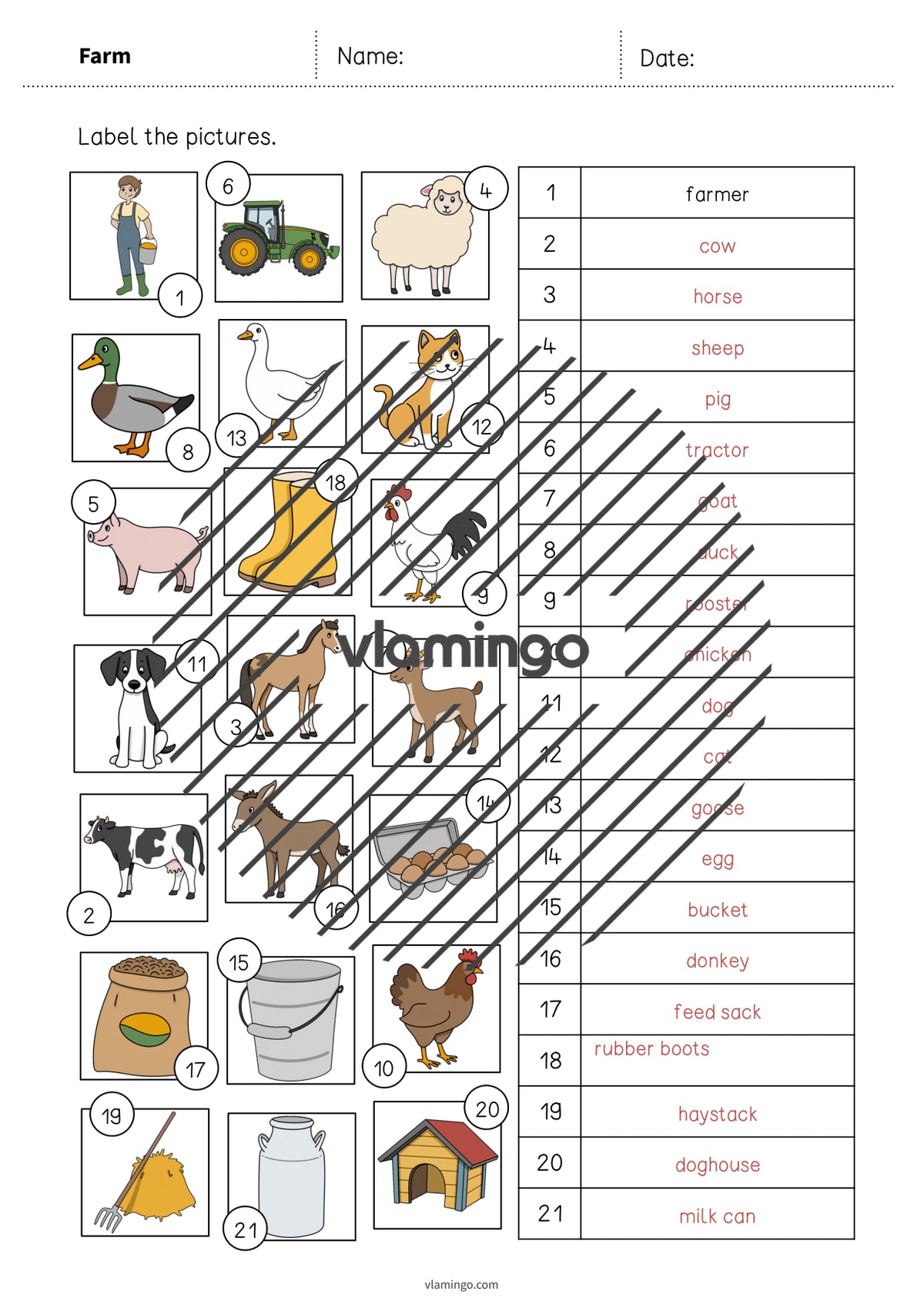 de englisch farm vocabulary worksheet 2 009