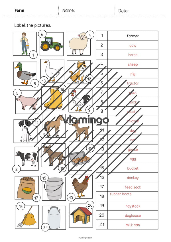 de englisch farm vocabulary worksheet 2 009