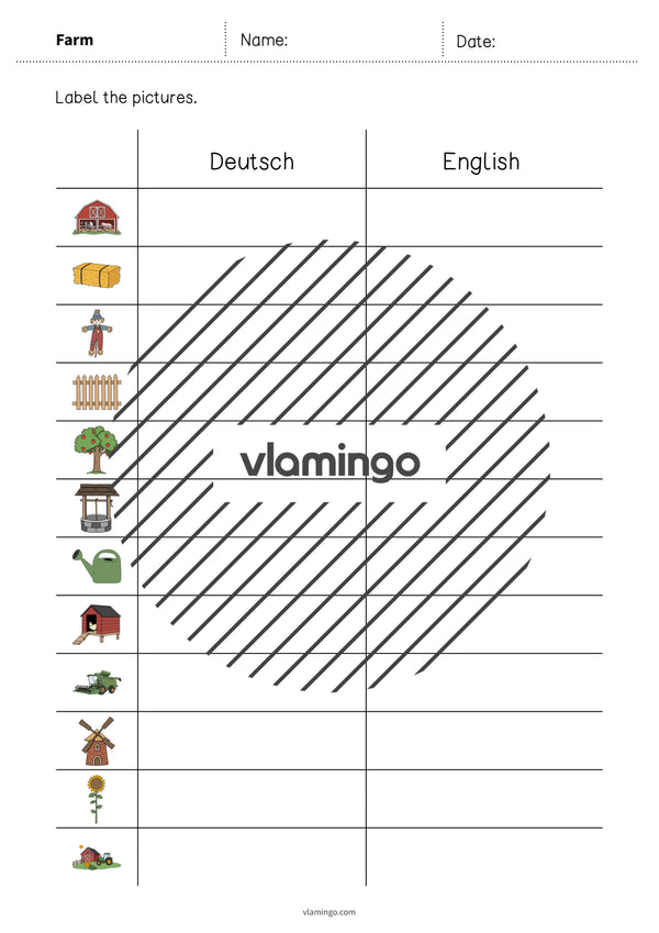 de englisch farm vocabulary worksheet 3 005