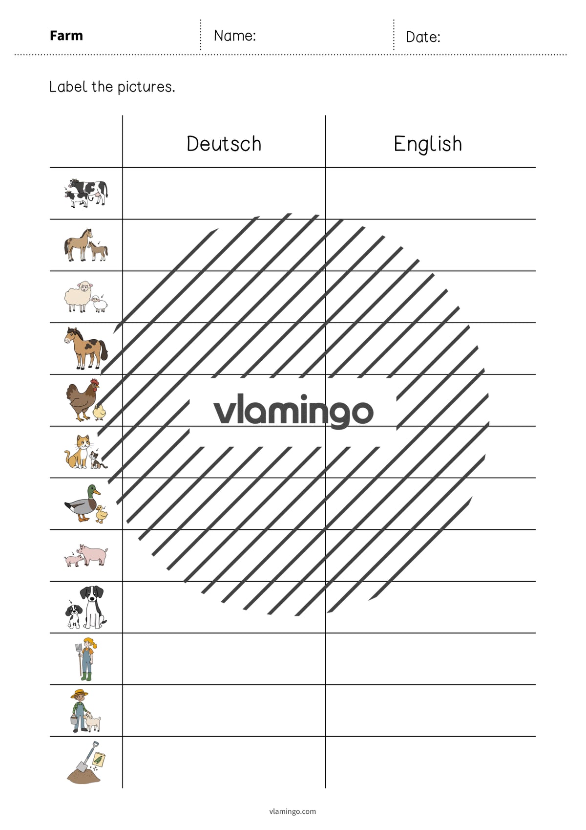 de englisch farm vocabulary worksheet 3 007