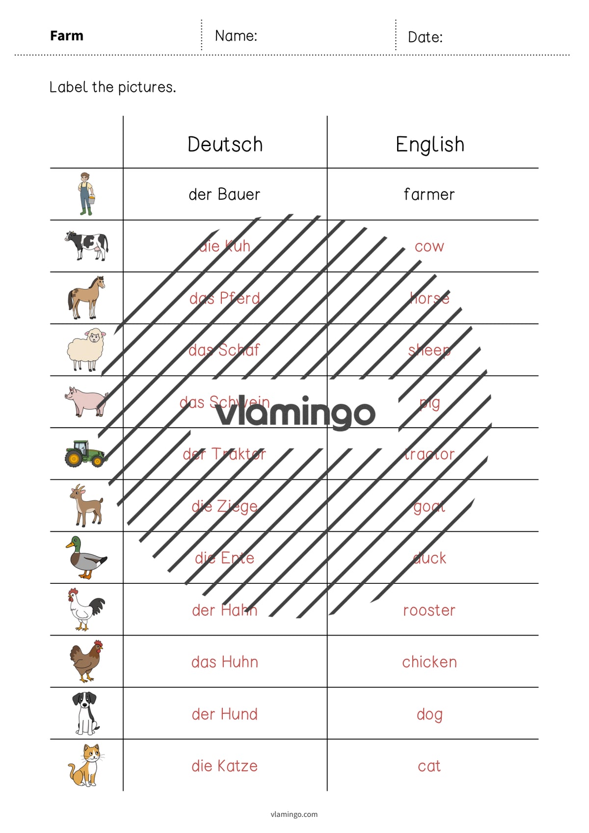 de englisch farm vocabulary worksheet 3 009