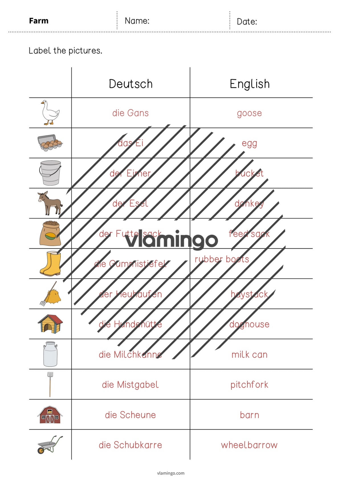 de englisch farm vocabulary worksheet 3 010