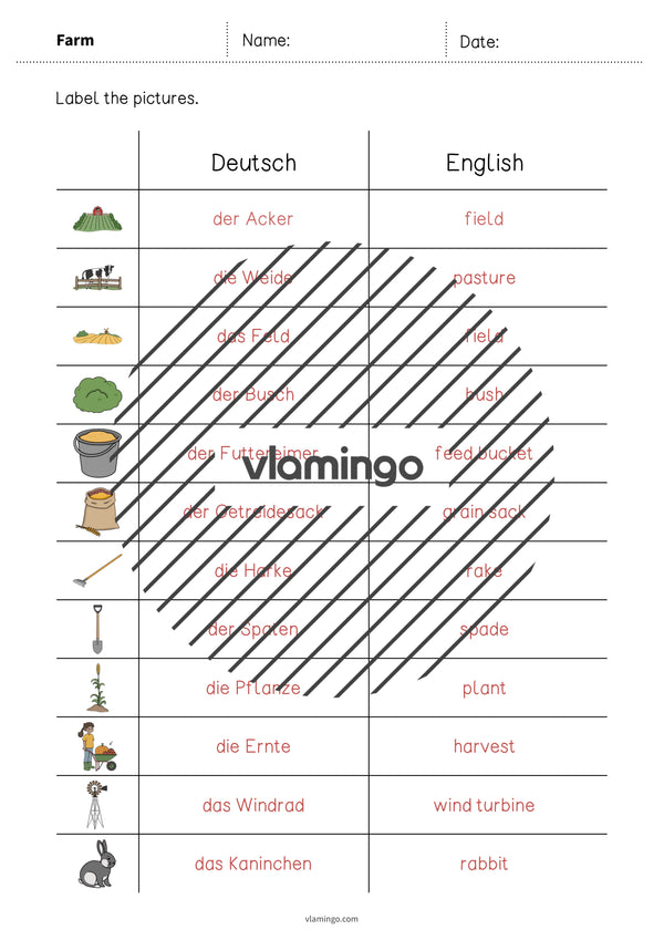 de englisch farm vocabulary worksheet 3 012