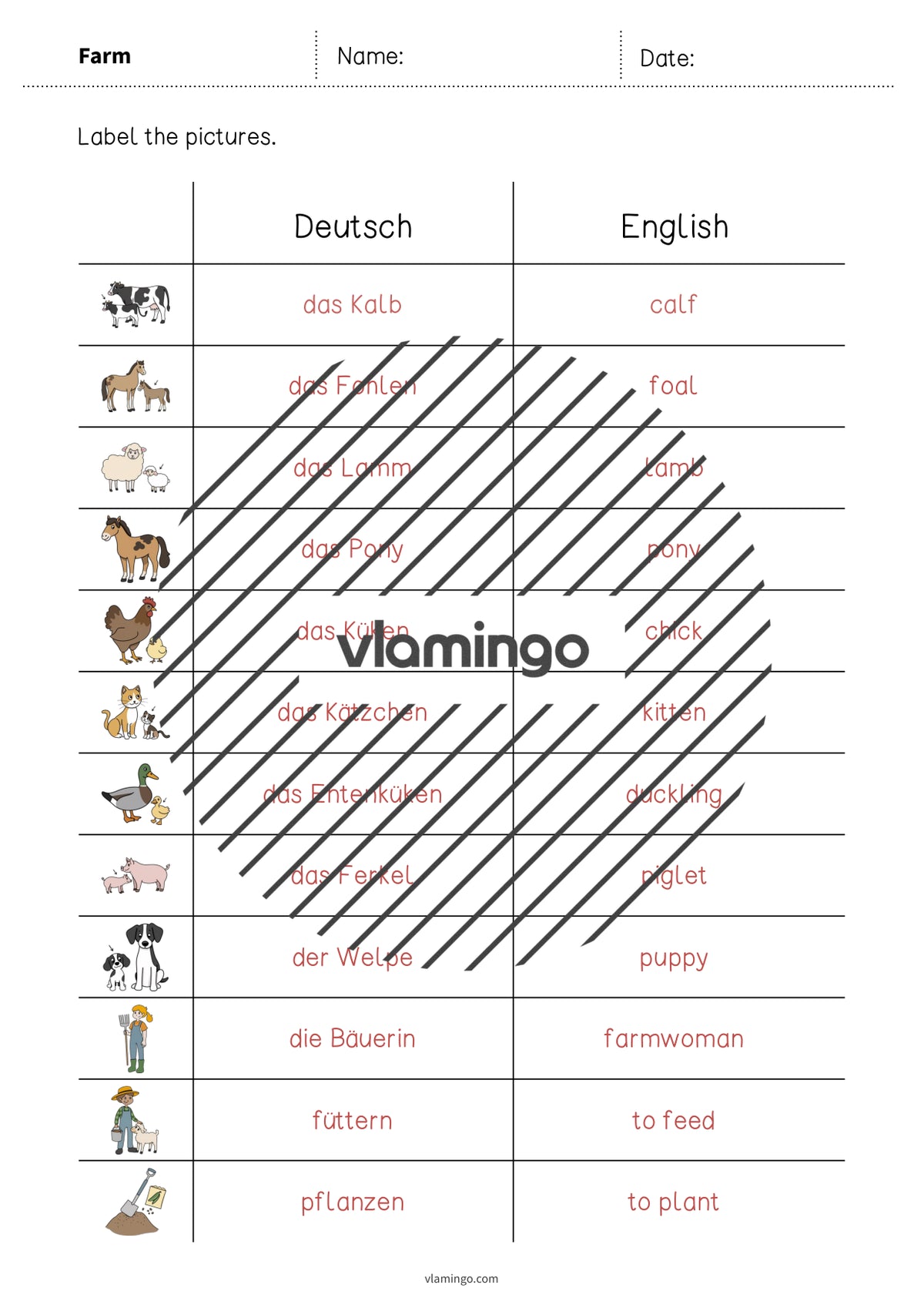 de englisch farm vocabulary worksheet 3 013