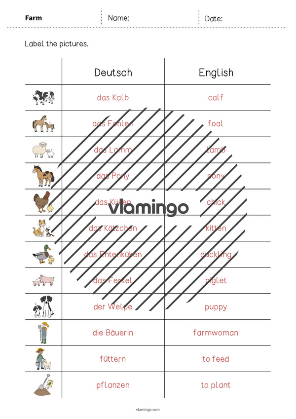 de englisch farm vocabulary worksheet 3 013