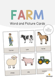 de englisch farm word and picture cards 001