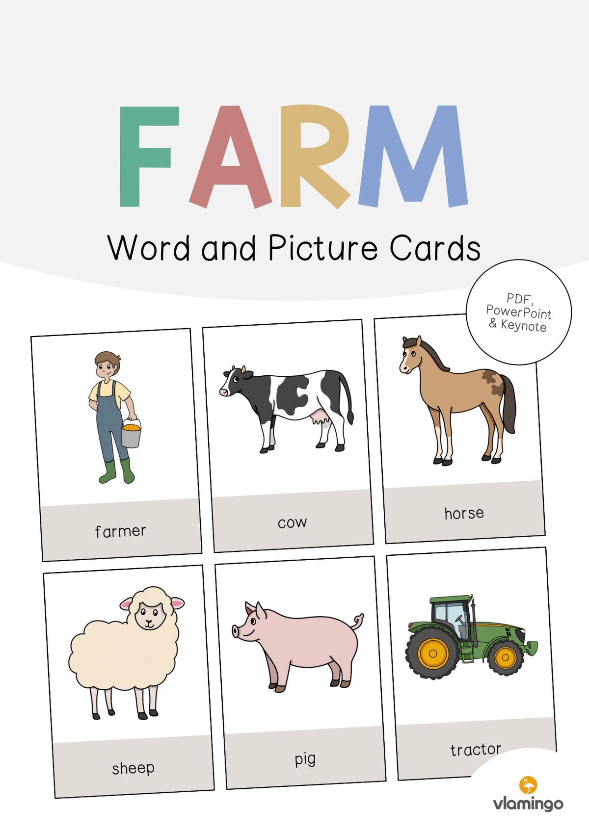 de englisch farm word and picture cards 001