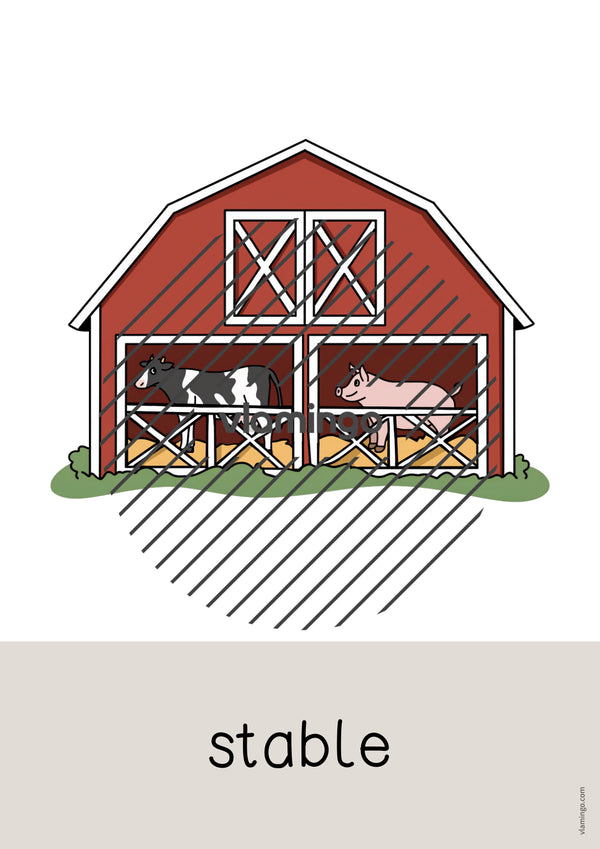 de englisch farm word and picture cards 027