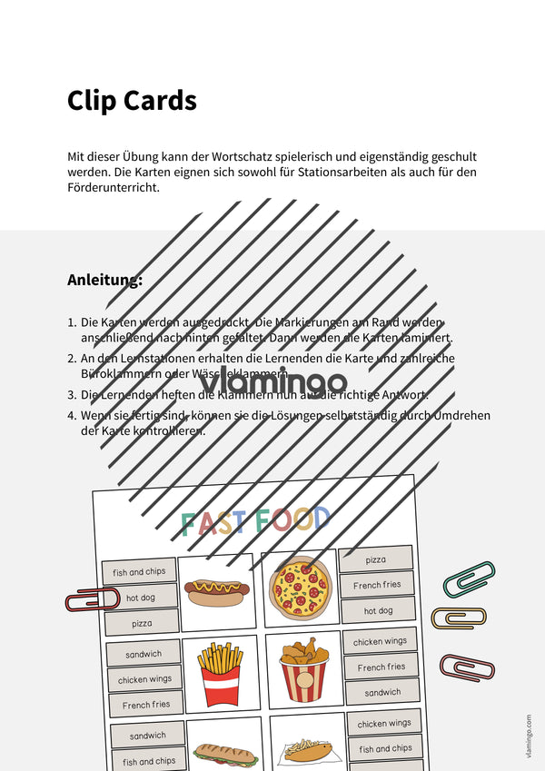 de englisch fast food clip cards 002