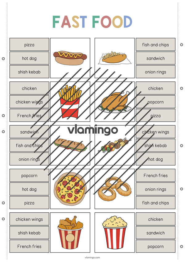 de englisch fast food clip cards 003