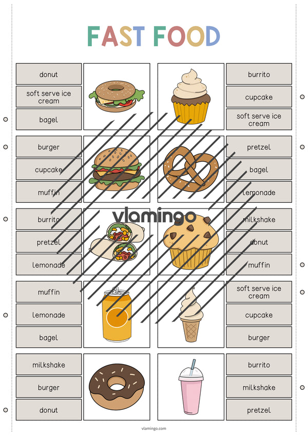 de englisch fast food clip cards 004