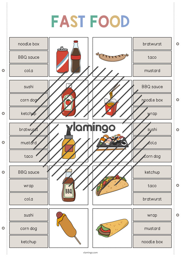 de englisch fast food clip cards 005